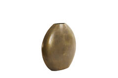 Vaas deco 42x7x42cm Positano oval flat antique bronze